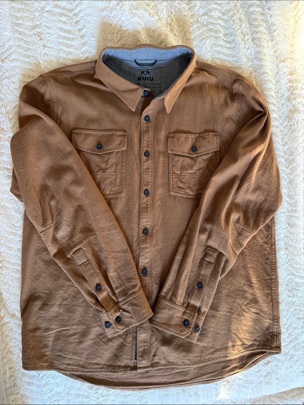 KUIU Men's Brown Long-Sleeve Button-Down Utility Shirt